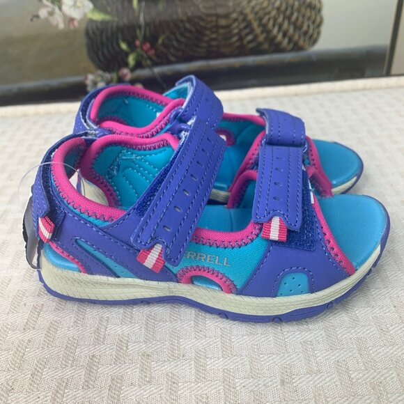 Merrell Girls Turquoise/Purple Panther Sandal 2.0 Size 10 - Picture 3 of 9